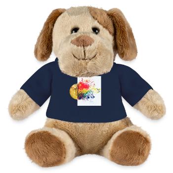 Crypto Brain 1 Bitcoin BTC ETH - Chien en peluche Helge MiniFeet® - bleu marine - Devant