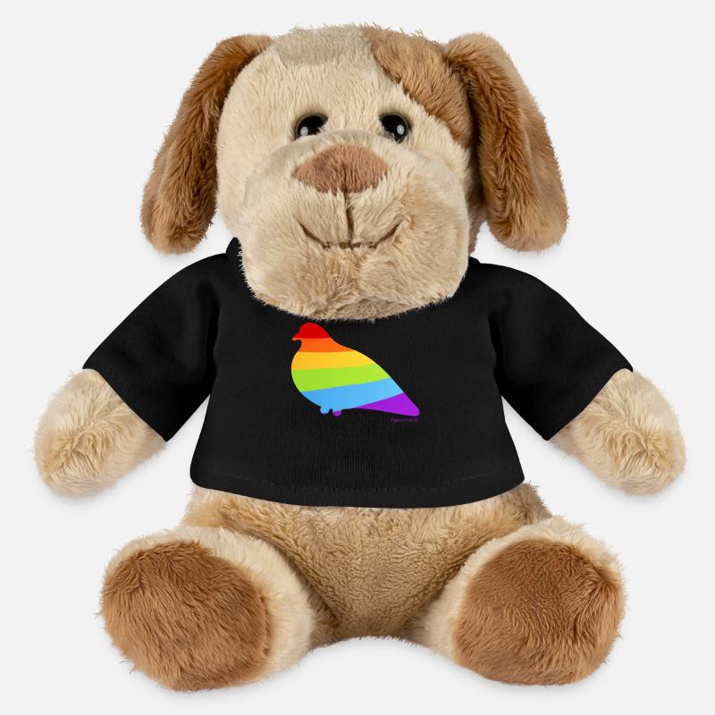 Pigeon Pride : Drapeau de la diversité ! - Chien en peluche Helge MiniFeet® - noir