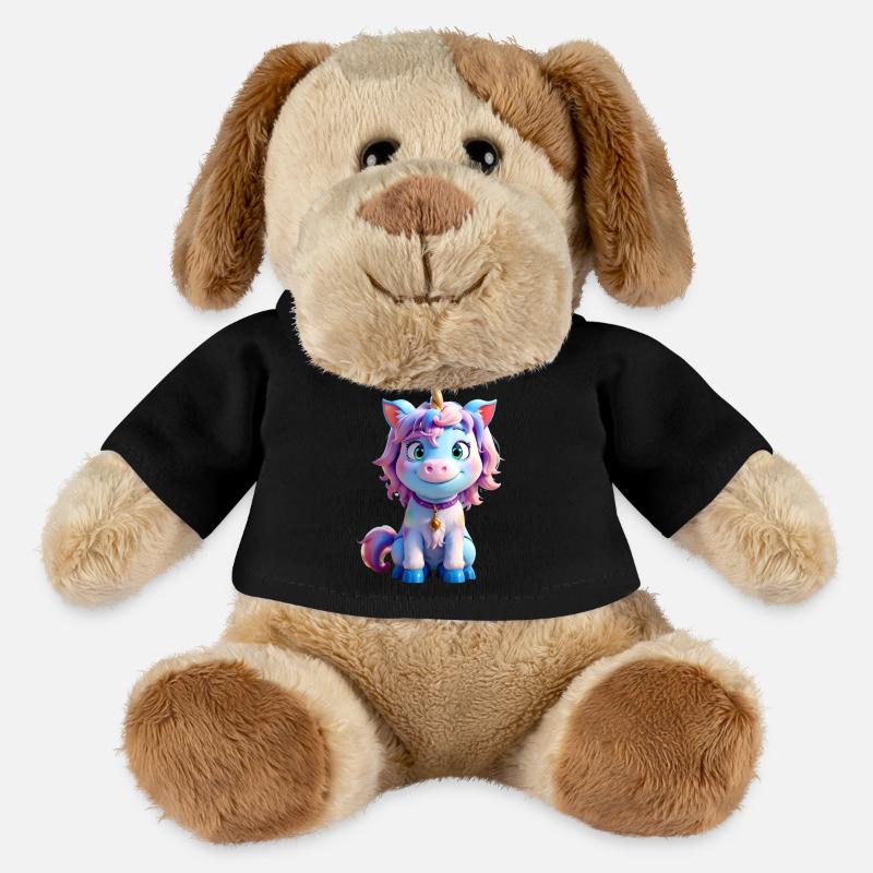 Licorne 3D colorée - Chien en peluche Helge MiniFeet® - noir
