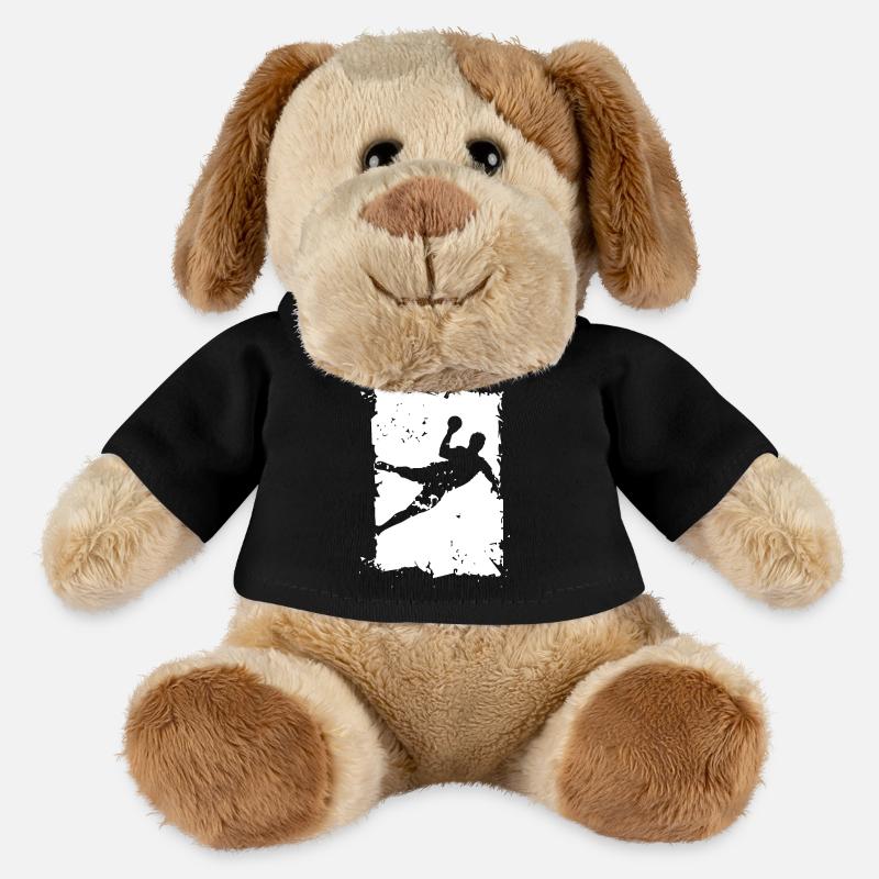 Handball Wurf Explosion Zerstörung Illustration - MiniFeet® Hund Helge - Schwarz