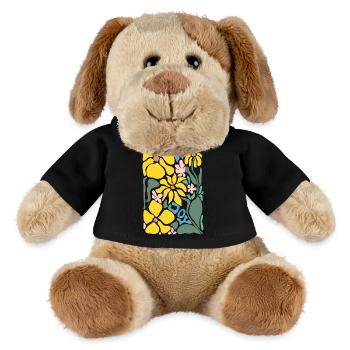 Gute Laune Blumen - gelb - MiniFeet® Hund Helge - Schwarz - Vorne