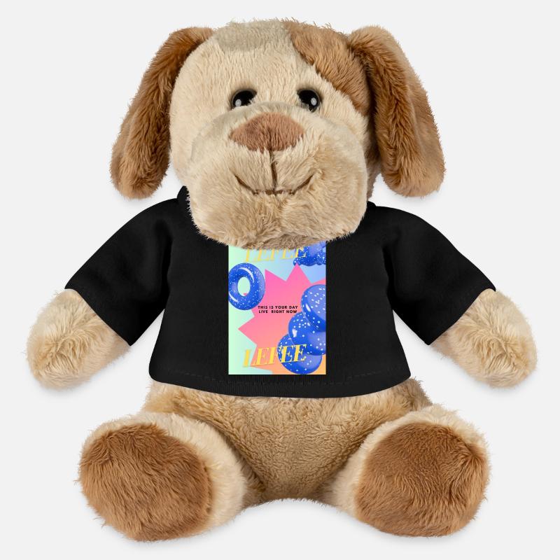 Lebe Dein Tag – bunte Ballon-Explosion - MiniFeet® Hund Helge - Schwarz