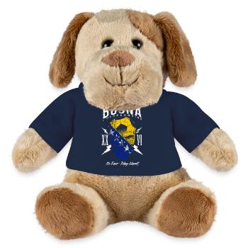 BOSNIEN Bosna Fußball Fan Totenkopf Flagge - MiniFeet® Hund Helge - French Navy - Vorne