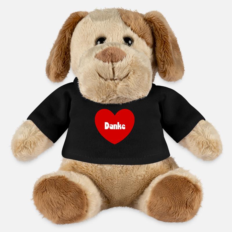 Danke Herz rot weiß - MiniFeet® Hund Helge - Schwarz
