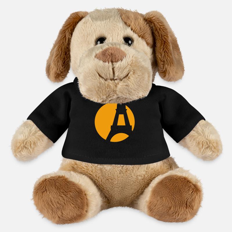 The Eiffel Tower Paris yellow silhouette - MiniFeet® Dog Helge - black