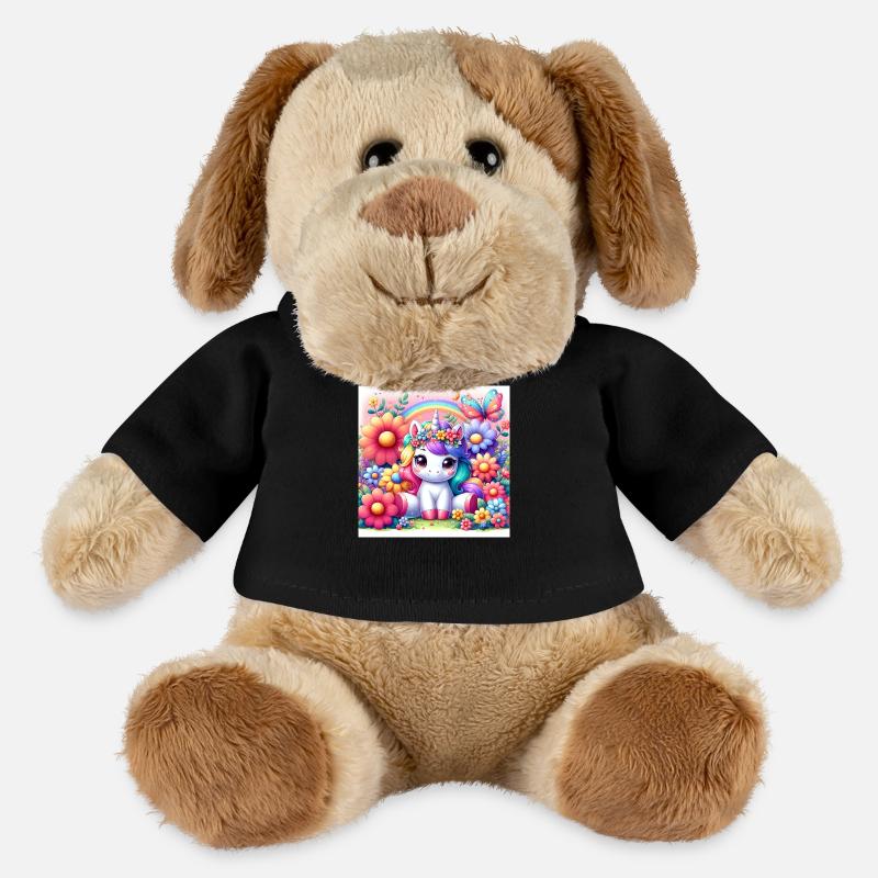 Cartoon Einhorn - MiniFeet® Hund Helge - Schwarz