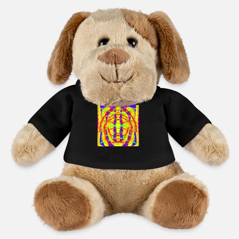 Abstract yellow and blue design - MiniFeet® Dog Helge - black