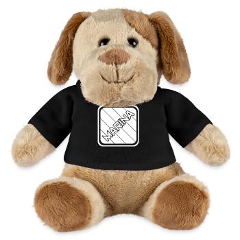 Geschenk für Marina - MiniFeet® Hund Helge - Schwarz - Vorne