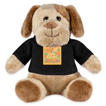 Sunshine - Ambiance florale rétro - Chien en peluche Helge MiniFeet® - noir - Devant