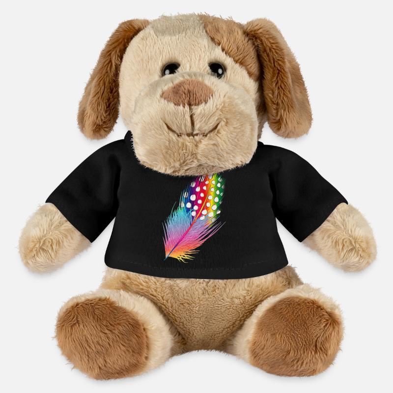 plume de pintade dessinée et colorée - Chien en peluche Helge MiniFeet® - noir