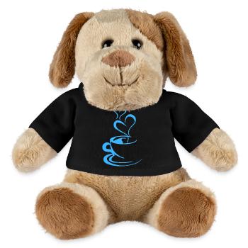 Tasse à café bleue - Chien en peluche Helge MiniFeet® - noir - Devant