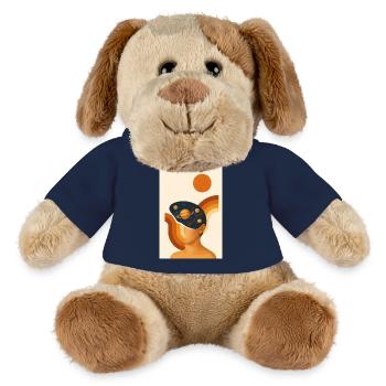 Génie abstrait - Chien en peluche Helge MiniFeet® - bleu marine - Devant