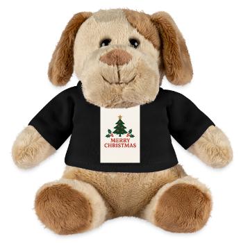 Joyeux Noël Sapin Rétro Rouge et Vert - Chien en peluche Helge MiniFeet® - noir - Devant
