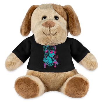 Kopfhörer Mädchen Frau Musik Sound Beat Neon Pink - MiniFeet® Hund Helge - Schwarz - Vorne