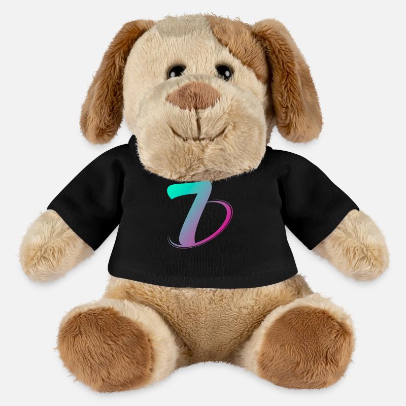 Numéro 7 multicolore - Chien en peluche Helge MiniFeet® - noir