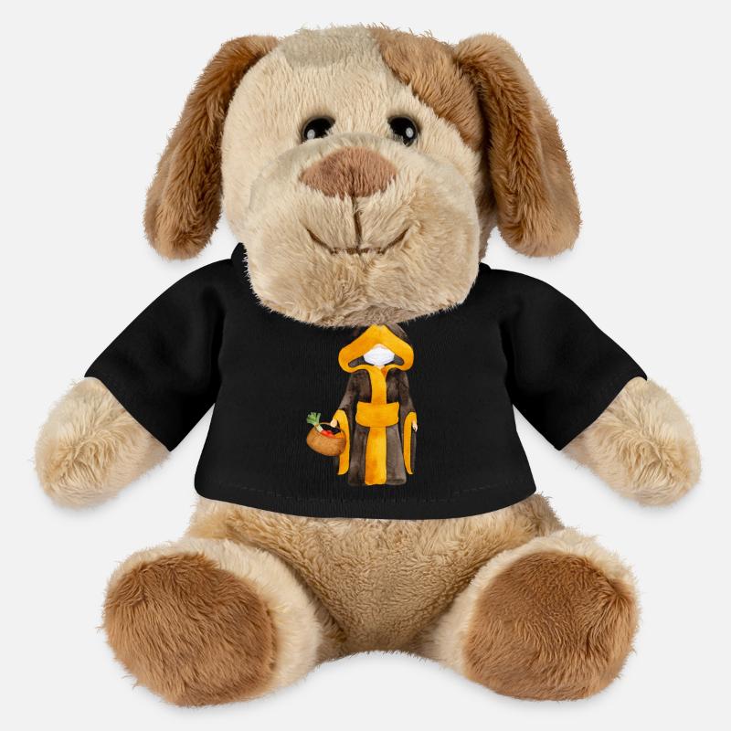 Münchner Kindl mit Maske und Einkaufskorb - MiniFeet® Hund Helge - Schwarz