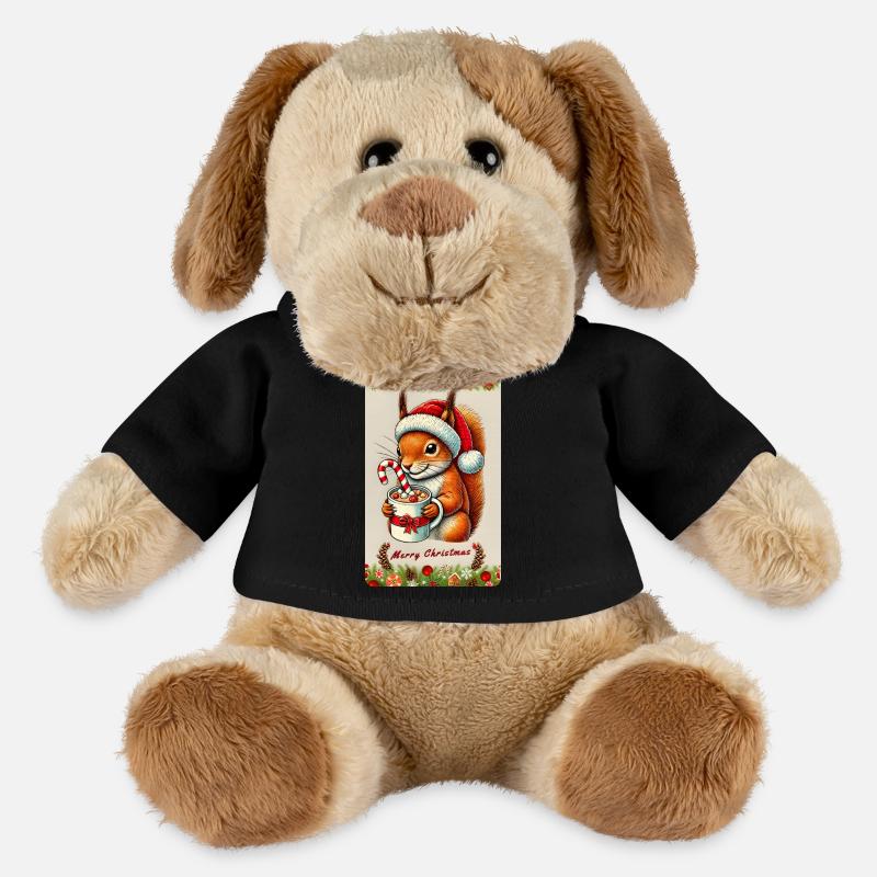 Weihnachts-Eichhörnchen mit heißer Schokolade - MiniFeet® Hund Helge - Schwarz