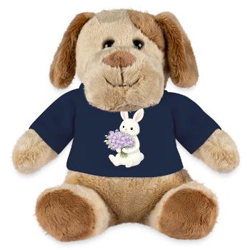 Bunny with lilac illustration - MiniFeet® Dog Helge - french navy - Front