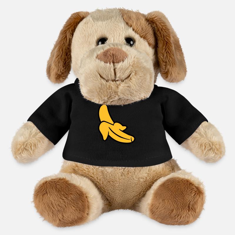 Banane - Chien en peluche Helge MiniFeet® - noir