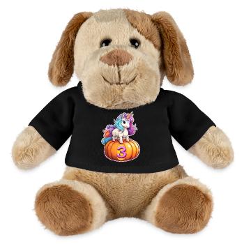 Unicorn Pumpkin Fall 3 - Third Birthday - MiniFeet® Dog Helge - black - Front