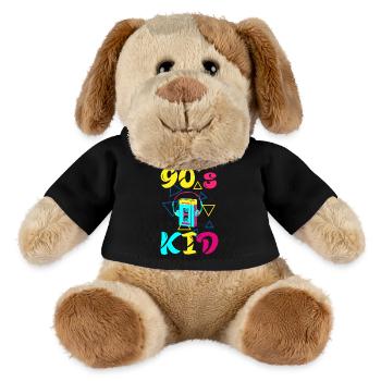 90s Kid Forever – t-shirt rétro pour les fans des années 90 - Chien en peluche Helge MiniFeet® - noir - Devant