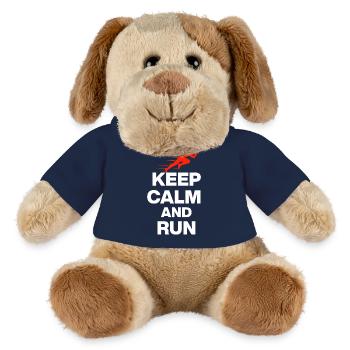 KEEP CALM AND RUN! - MiniFeet® Hund Helge - French Navy - Vorne