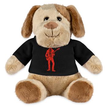 Squelette guitariste (rouge) - Chien en peluche Helge MiniFeet® - noir - Devant