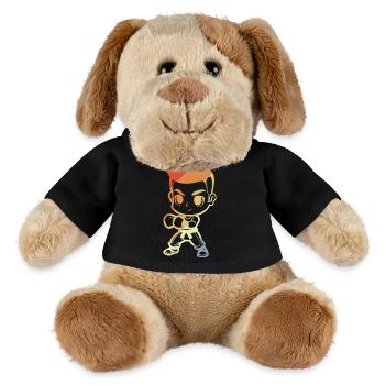 Kickboxer Boy Cartoon - MiniFeet® Dog Helge - black - Front