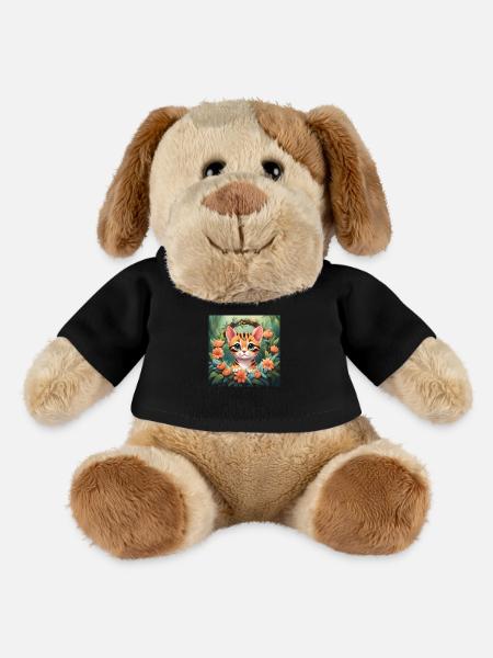 Mignon Kawaii bébé Bengale chat Floral - Chien en peluche Helge MiniFeet® - noir