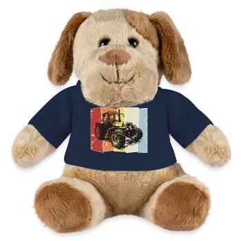 Tracteur Deutz style rétro - Chien en peluche Helge MiniFeet® - bleu marine - Devant