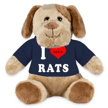 J'adore les rats - Chien en peluche Helge MiniFeet® - bleu marine - Devant