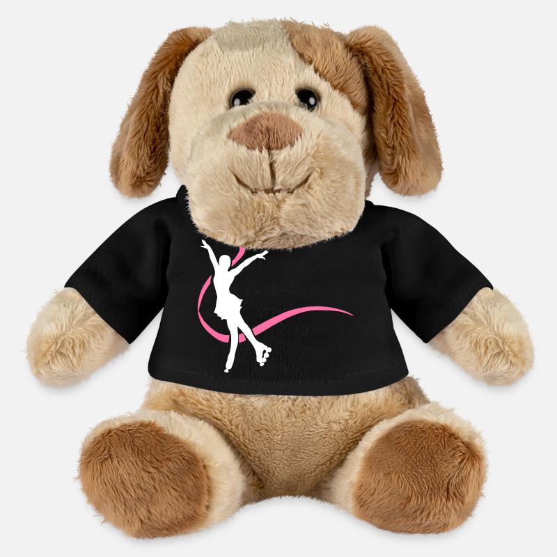 Silhouette patineuse blanche inline - Chien en peluche Helge MiniFeet® - noir