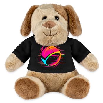 Ballon de volley-ball Retrowave Look - Chien en peluche Helge MiniFeet® - noir - Devant