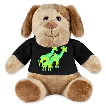 Girafe Afrique Safari Enfant Enfants Rétro Années 80 Années 90 - Chien en peluche Helge MiniFeet® - noir - Devant