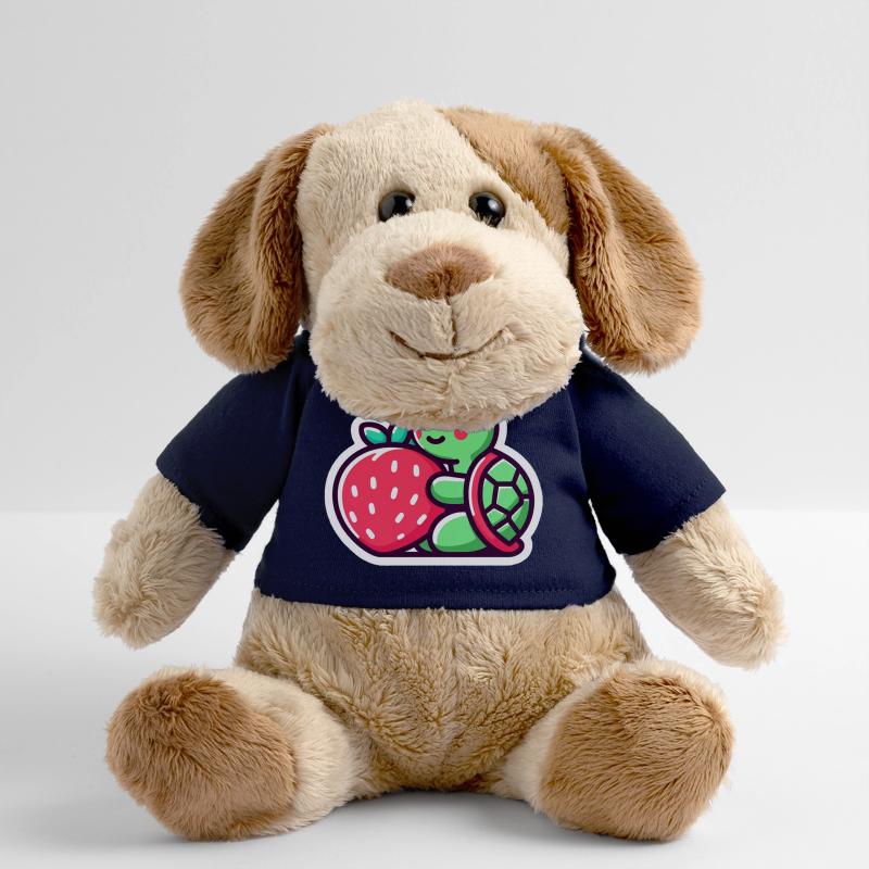 Süße Schildkröte umarmt eine süße Erdbeere MiniFeet® Hund Helge
