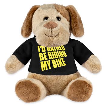 Cyclisme Je préfère rouler sur mon vélo jaune - Chien en peluche Helge MiniFeet® - noir - Devant
