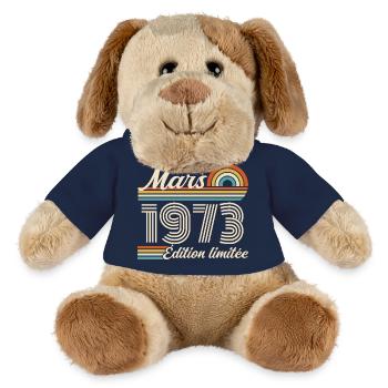 53. Geburtstagsgeschenk – Geboren im März 1973 - MiniFeet® Hund Helge - French Navy - Vorne