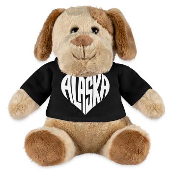 Alaska, États-Unis Lettrage cœur angulaire - Chien en peluche Helge MiniFeet® - noir - Devant