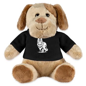 Elegant Shepherd Dog Portrait Tattoo Style - MiniFeet® Dog Helge - black - Front