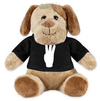 three finger greeting freedom - MiniFeet® Dog Helge - black - Front