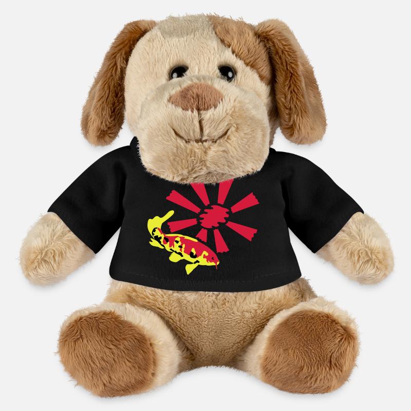 Carpe Koï sur fond éclatant - Chien en peluche Helge MiniFeet® - noir