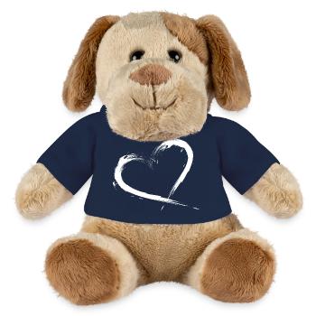 Heart design brush graphique vectoriel - Chien en peluche Helge MiniFeet® - bleu marine - Devant