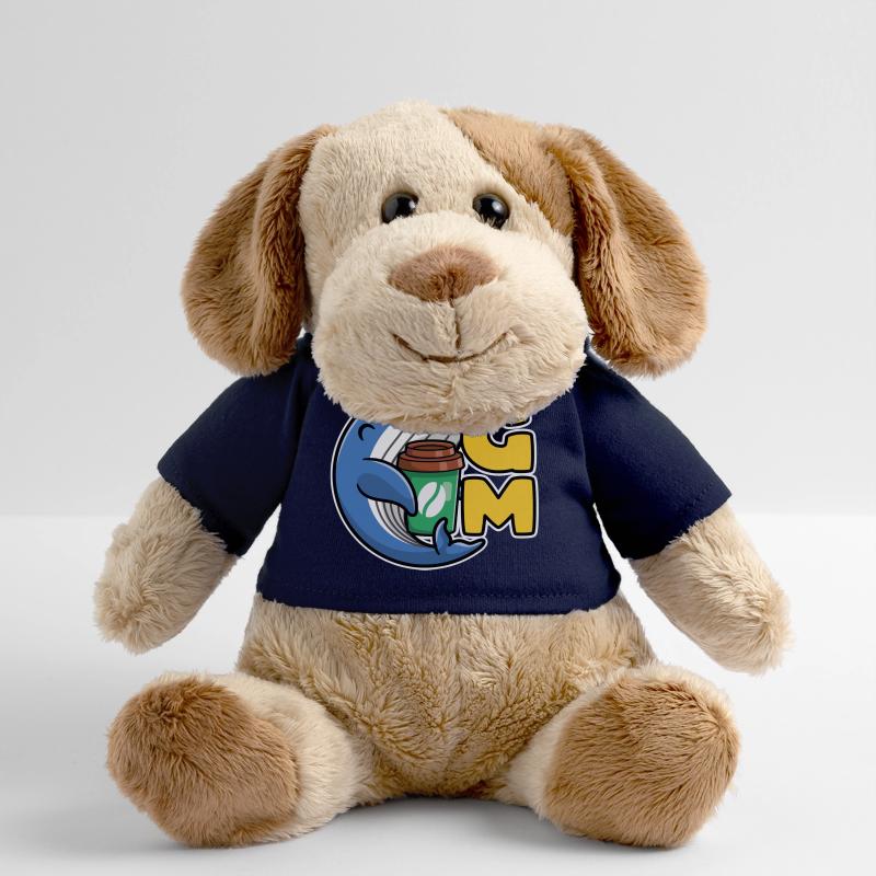 Web3 whale with a coffee that says Good Morning MiniFeet® Dog Helge