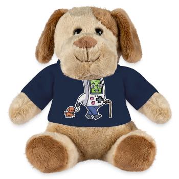 Retrogaming Lustige Videospiele Tragbarer Humor Gamer - MiniFeet® Hund Helge - French Navy - Vorne