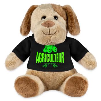 agriculteur, agriculture, paysan - Chien en peluche Helge MiniFeet® - noir - Devant