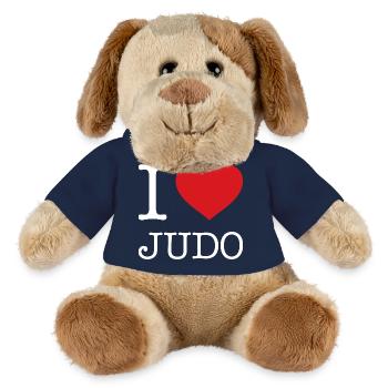 J’ADORE LE JUDO - Chien en peluche Helge MiniFeet® - bleu marine - Devant