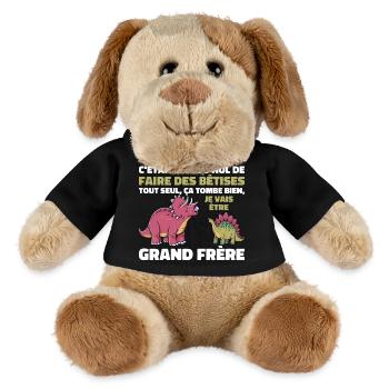 Futur Grand Frère Dinosaure Grand Frère Cadeau - Chien en peluche Helge MiniFeet® - noir - Devant
