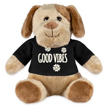 Les fleurs symbolisent le design des vibrations positives - Chien en peluche Helge MiniFeet® - noir - Devant