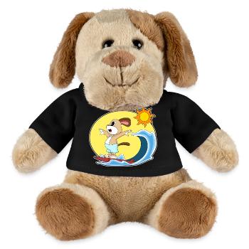 Hund Surfen Surfbrett Sommer - MiniFeet® Hund Helge - Schwarz - Vorne