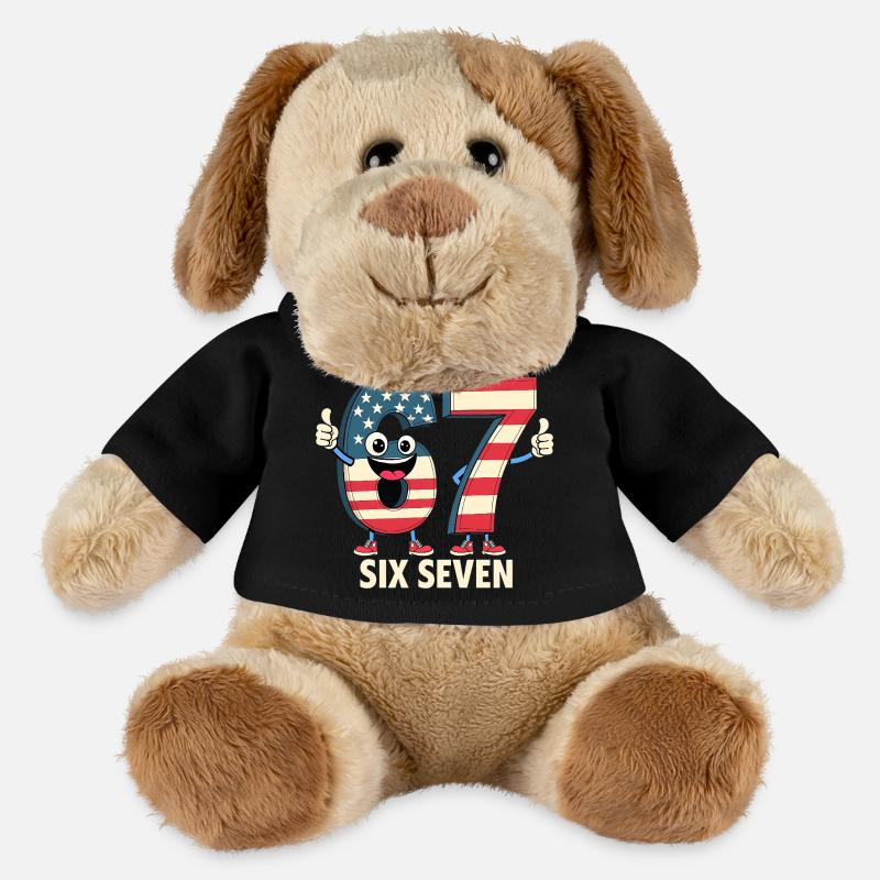 US Flag 67 Memes Six Seven - MiniFeet® Hund Helge - Schwarz